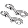 Fabater Moschettone Rotante in Acciaio Inossidabile 316 2 Pezzi Clip per Immersione di Grado Marino 87 Mm Resistente Alla Corrosione Chiusura di Sicurezza Caricata a Molla per Portachiavi, Barca,