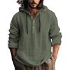 VYLYNL Felpa con cappuccio oversize da uomo in cotone e canapa con colletto con bottoni, pullover con cappuccio leggero e sciolto, camicie casual in tinta unita, traspirante, estive, da spiaggia, tinta unita