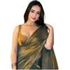 Yashika Sari da donna in morbida seta Fandy con bordo in pizzo lavorato a mano e viene fornito con camicetta non cucita | Ultimi sari Bollywood Sari | Nuovo Sarees, oro, taglia unica
