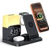 QUZUDN Stazione di ricarica wireless 6 in 1, supporto caricabatterie per dispositivi Apple multipli, per iPhone 16 15 14 13 12 Pro Max Watch Airpods, caricabatterie wireless iPhone stazione di ricarica con