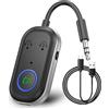 ZOVRIXIA Adattatore Bluetooth Jack 5.3, trasmettitore Bluetooth, supporta 2 AirPods o auricolari, trasmettitore e ricevitore, adattatore 2 in 1 per viaggi in aereo, TV, palestra, tablet