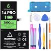 LL TRADER Batteria per iPhone 14 Pro, 3800mAh e Kit di Riparazione A