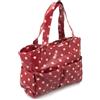 Hobby Gift Borsa Media per Maglia - Creativa da Viaggio con Scomparti, Organiser per Uncinetto per Punto Croce, Filati, Ricamo, Hobby Creativi e Progetti Artistici - 13 x 34,5 x 29 cm, Pois Rossi