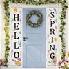 chiazllta Hello Spring Porch Banner for Front Door Spring Door Banner Colorful Floral Green Leaves Porch Sign Hanging Flag Vintage Spring Decorations Seasonal For Yard Indoor Outdoor Decorations