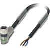 Phoenix Contact M8 Cavo sensore PVC con LED Presa a 3 poli angolata Codifica A, lunghezza 5,0 metri nero intenso RAL
