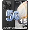 DOOGEE Smartphone 5G senza contratto, sistema operativo Android 15, modello Neo S25 Pro, 32GB di RAM + 256GB di memoria interna (espandibile con scheda TF fino a 2TB), display da 6,75" a 120Hz, batteria da 5280mAh, fotocamera AI da 64MP, registrazione …