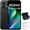 XIAOMI Smartphone Xiaomi REDMI 17 4G, 4GB di RAM, 256GB di memoria, colore nero, display da 6,9 pollici, batteria da 7500mAh, con caricabatterie da 67W e cuffie Bluetooth