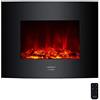 Cecotec Cheminée électrique Ready Warm 2200 Curved Flames. 2000W, 22", 2 niveaux de puissance, 20m2, Télécommande, Panneau curve en verre templé (26", Nero | Telecomando)