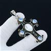 Opale Latte, Madreperla, Ciondolo Croce In Argento Sterling 925 Fatto A Mano