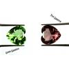 5.90 KT Forma Cuore Rosa E Verde Zaffiro Gemma Paio Naturale Certificato GH657