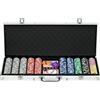 SPORTNOW Set Poker Professionale 500 Fiches 11,5g 2 Mazzi Carte Dadi Valigetta Alluminio