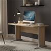 Dmora - Scrivania Marcerre, Scrittoio multiuso, Tavolo per ufficio porta PC, Piano di lavoro, 150x80 h75 cm, Grigio e Quercia