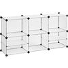 SONGMICS Scaffale a 9 Scomparti, Organizzatore Modulare, Scarpiera, Scomparto 30 x 40 x 30 cm, 30 x 40 x 15 cm, Soggiorno, Camera da Letto, Studio, con Martello di Gomma e Ferro, Bianco LPC36W