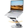 Nulaxy Supporto Computer Portatile Altezza Regolabile fino a 53,3 cm, Supporto Ergonomico Laptop Portatile con Base Girevole a 360 Compatibile con MacBook tutti i Portatili da 10-17 pollici, Argento