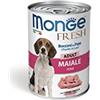 Monge Fresh PORK, cibo umido per cani (cibo per cani a base di carne di maiale, di alta qualità, senza zuccheri aggiunti, senza coloranti o conservanti aggiunti, ad alta digeribilità, 400 g).