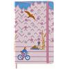 Moleskine Taccuino in Edizione Limitata, Taccuino Sakura, Layout a Righe e Copertina Rigida in Tessuto, Formato Large 13 x 21 cm, Motivo Bicicletta e Colore Rosa Scuro