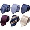 Passabin - Set di 6 cravatte da uomo in tessuto jacquard