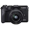 Canon EOS M6 Mark II + obiettivo EF-M 15-45mm + mirino elettronico EVF-DC2, 32,5 megapixel, 6960 x 4640 pixel, sensore CMOS, 4K Ultra HD, 361 grammi, colore nero