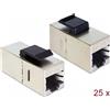 DeLOCK Modulo Keystone Jack RJ45 > Jack RJ45 Cat.6 compatto - Ingresso modulare - RJ-45 - Nero (confezione da 25) (86626)