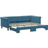 vidaXL Divano letto estraibile blu 90x200 cm velluto