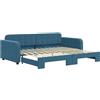 vidaXL Divano letto estraibile blu 90x200 cm velluto