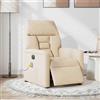 vidaXL Sedia da massaggio elettrica in tessuto microfibra beige