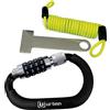 URBAN UR140 Lucchetto Casco Moto, Bici, Multiuso, Moschettone Sicurezza con Combinazione 4 Codice Più Sicuro, Kit Lucchetto Bici + Gancio Casco + Cavo Flessibile In Acciaio + Adattatore Casco