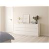 Dmora Credenza Giselle, Buffet da Soggiorno, Madia da Salotto, Dispensa da Cucina, 154x50 h70 cm, Bianco Lucido