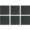 KFPOERTFGD Set di 6 pietre per gradini da 40,5 x 40,5 cm, neri, quadrati in gomma per sentieri da giardino, pedane antiscivolo per terrazze e cortili
