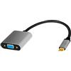Logilink CUA0104 - Cavo adattatore USB 3.2 Gen 1-VGA, 1080p/60 Hz, in alluminio, nero/grigio, 0,15 m