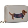 Woodland Leathers Portafoglio da donna dal design italiano, porta carte e organizer per denaro, spazioso, super morbido e fantasioso, borsa da donna con scomparti multipli, Cane Beige, 10x15.5 cm