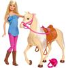 Barbie - Playset Bambola E Cavallo, Include Una Barbie Snodata Bionda Con Il Cas