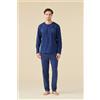 NOIDINOTTE PIGIAMA UOMO COTONE MANICA LUNGA FC003227 NOIDINOTTE BLU NAVY