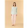 NOIDINOTTE PIGIAMA DONNA COTONE Manica lunga FA009470 noidinotte CLOUD GREEN