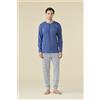 NOIDINOTTE PIGIAMA UOMO COTONE MANICA LUNGA FC003241 ENSIGN BLUE