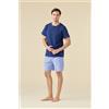 NOIDINOTTE PIGIAMA UOMO COTONE Mezza manica FC003276 noidinotte MEDIEVAL BLUE