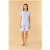 NOIDINOTTE PIGIAMA DONNA COTONE MEZZA MANICA FA009566 LAVANDA