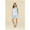 NOIDINOTTE PIGIAMA DONNA COTONE SPALLA LARGA FA009615 NOIDINOTTE TURCHESE