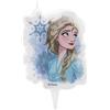 dekora - Candela di Compleanno 2D per Torte per Bambini di Elsa de Frozen, 7,5 cm, Multicolore