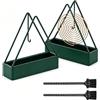 XHWOLGARIAN 2 Pezzi Porta Spirale Antizanzare Triangolare Sospeso in Metallo, Supporto Bobina Zanzare con Base Smontabile e 2 Spazzole, Porta Zampirone Portatile per Interno ed Esterno，Verde