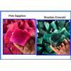 Naturale 2000 KT Zaffiro Rosa & Brasiliano Smeraldo Lucidato Rough Gemme Lotto