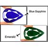 410 Ct. Pera Naturale Zaffiro Blu E Gemma Di Smeraldo Brasiliano GH625