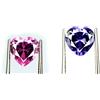 4.10 CT Naturale Forma Cuore Rosa e Viola Zaffiro Gemme Paio Certificato