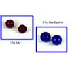 Naturale Africano Zaffiro Blu E Rubino 120 KT / 4 Pezzi Gemma Sfera Lotto GH119