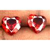 Naturale Rosso Spinello Gemma Paio 5.50 KT Forma Cuore AGI Certificato CE20