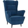 vidaXL Poltrona Blu in Velluto