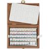 Schmincke - HORADAM® AQUARELL Premium Scatola di Pittura in Legno con 47 Colori sopraffini, 74548097, ONetz e tavolozza di Porcellana, Set di Pittura, acquarelli sopraffini, 48 x 1/2 Godet