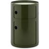 Kartell Componibili Big, Mobile Contenitore 2 Elementi, Diametro 42 cm, Verde