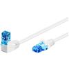 Goobay 51534 - Cavo patch CAT 6A, spina a 90 gradi, cavo di rete, Ethernet, Playstation, Xbox, cavo LAN, DSL, U/UTP, RJ45, bianco, 0,25 m