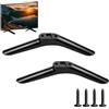 EBHO 2 Pezzi Piedini di Supporto TV Universali Nero 32 Pollici - Supporto da Tavolo Regolabile in Altezza con 16 Viti per TV LCD/Curved, Materiale e Base Antiscivolo